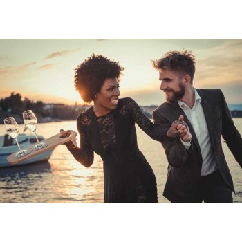 SET 2 MAGNETIC CHAMPAGNE GLASSES 