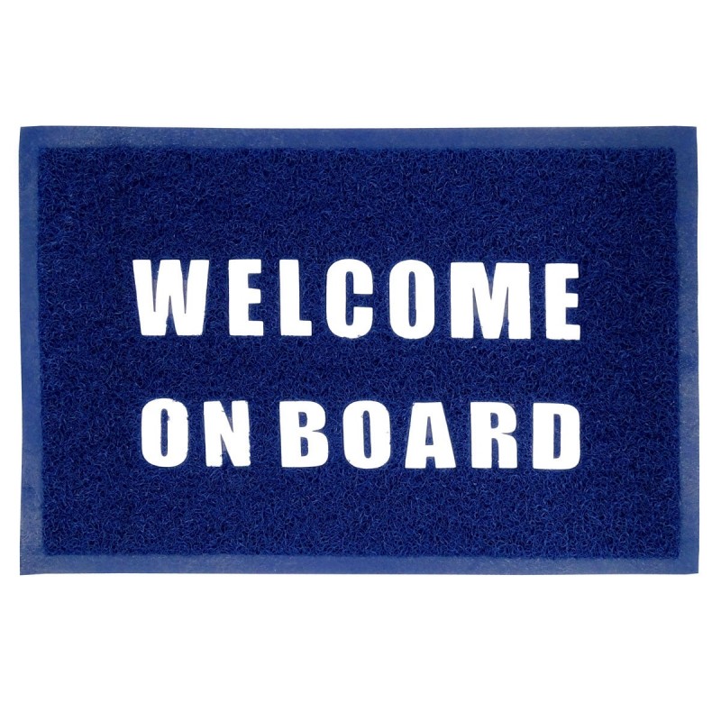 Tappetino zerbino BENVENUTO WELCOME ON BOARD BLU cm 60X40