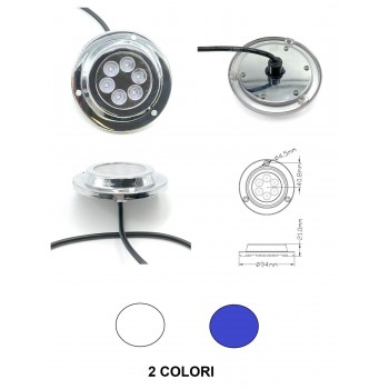 6 LED Underwater light for gangplanks / upper stern / bottom 