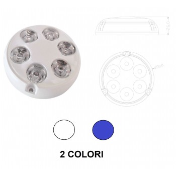 6 LED ROUND Underwater light for gangplanks / upper stern / bottom 