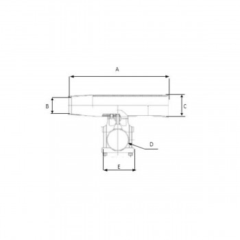 Portacanna con attacco a pulpito 230x35 mm 