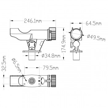 Portacanna fissaggio orizzontale