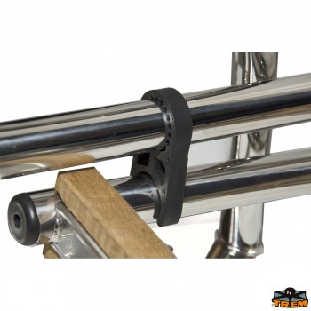 Scaletta pieghevole a 4 gradini con corrimano e gradini in legno per plancette di poppa