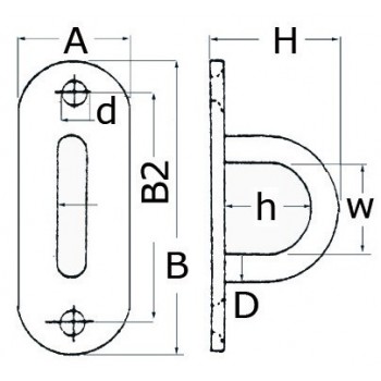  Forged eye bridges with flat base 