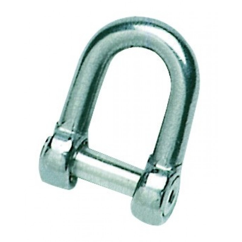 Shackle with embedded pin, for anchors