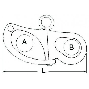 Moschettone in acciaio inox per spinnaker, drizze ed usi generici 