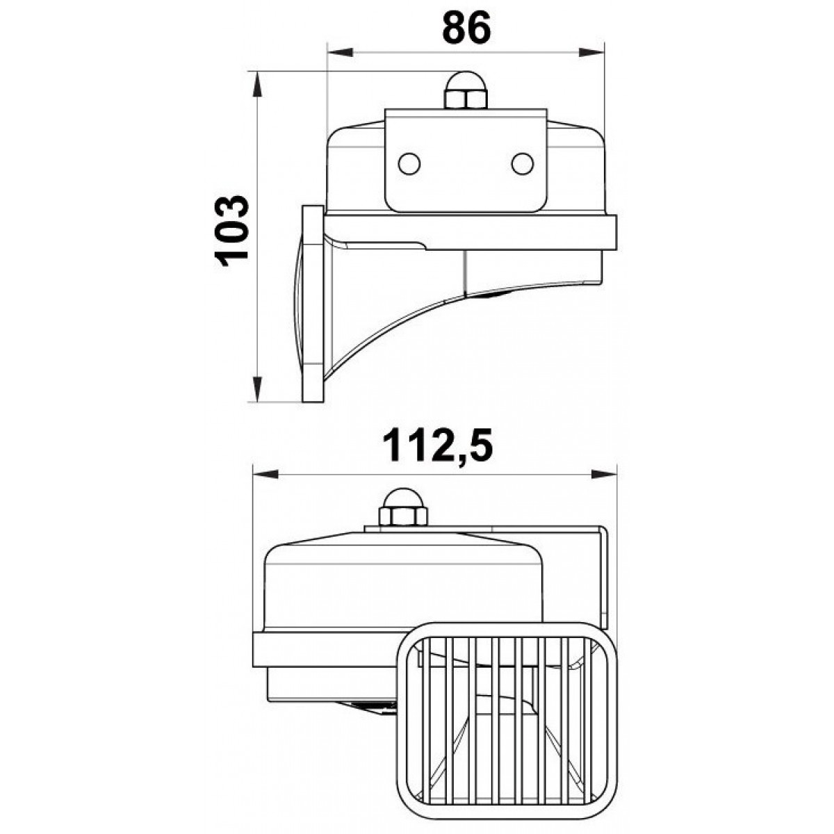 Very powerful diaphragm horn SAFETY 2145140