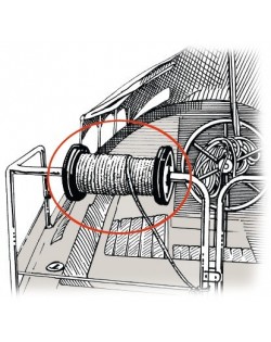 Line drum reel, made of reinforced plastic