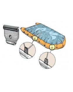 Aggancio in plastica per fissaggio telo coprigommone