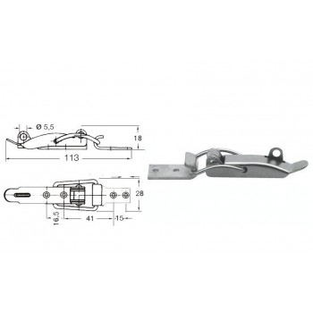 Chiusura a leva in acciaio inox con portalucchetti