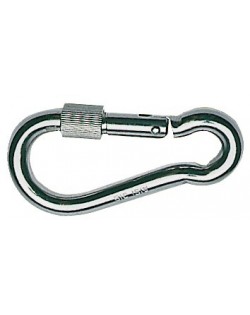 Moschettone a pera in acciaio inox con arresto a vite 