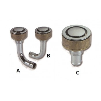 Sfiato serbatoio ad incasso in ottone cromato.