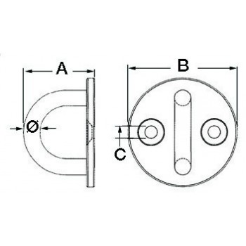 2-hole plate with U-bolt