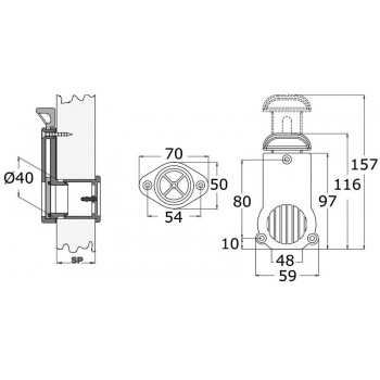 Scarico acqua per gommoni a saracinesca 