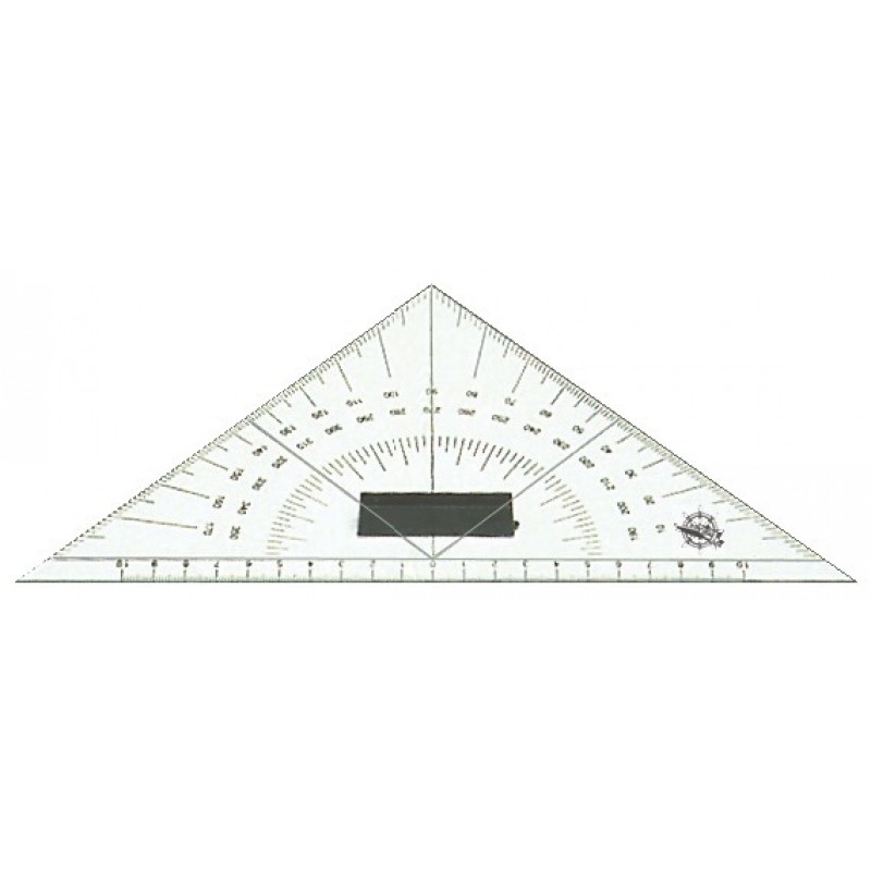 Plexiglass triangular protractor