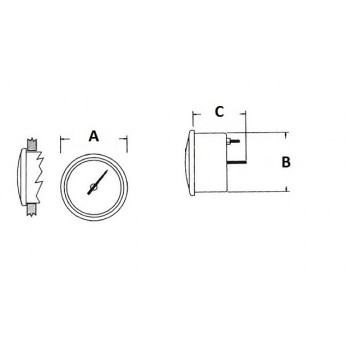 Spidometro con tubo di Pitot (a pressione d'acqua) SCALA 0-35 MPH