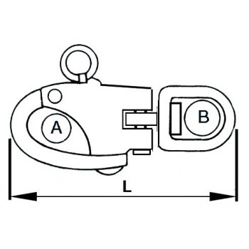 Moschettone in acciaio inox per spinnaker, drizze ed usi vari