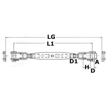 Tenditore con due forcelle snodate 