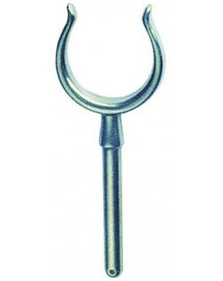 Scalmo in ottone cromato barca a remi, altezza 72 mm ø 12 mm