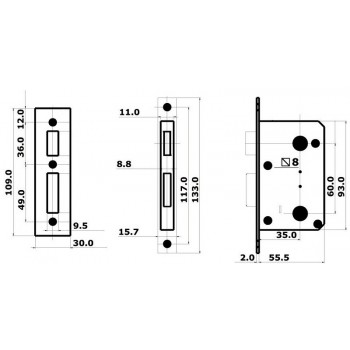Serratura YALE esterna, blocco dall'interno 